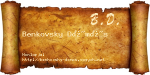 Benkovsky Dömös névjegykártya
